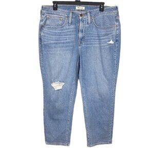 Madewell Light Blue Distressed Ankle Jeans Light Wash Denim Jeans NWT